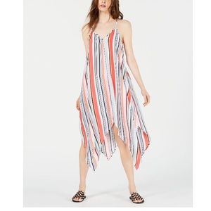 Bar lll Womens Striped Asymmetric Hem Midi Dress